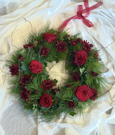 Fresh Christmas Wreath - Rudolf