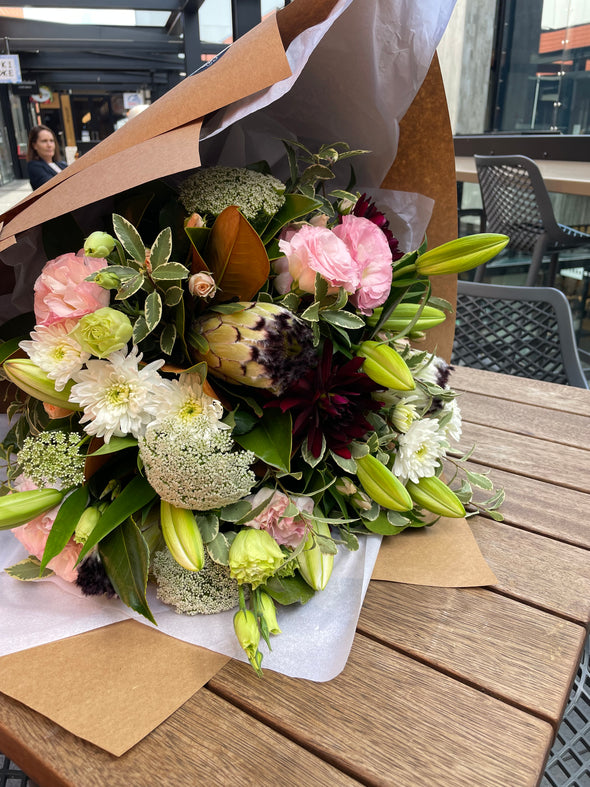 Mothers Day Flowers -  Big Bloom Bouquet Jewel Tones