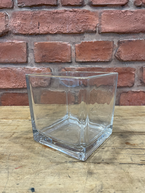 Glass cube vase