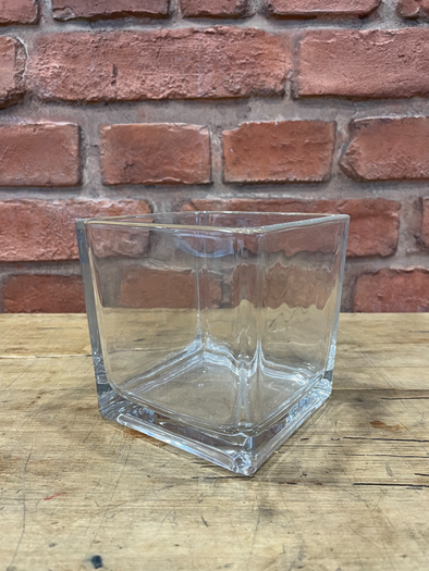 Glass cube vase